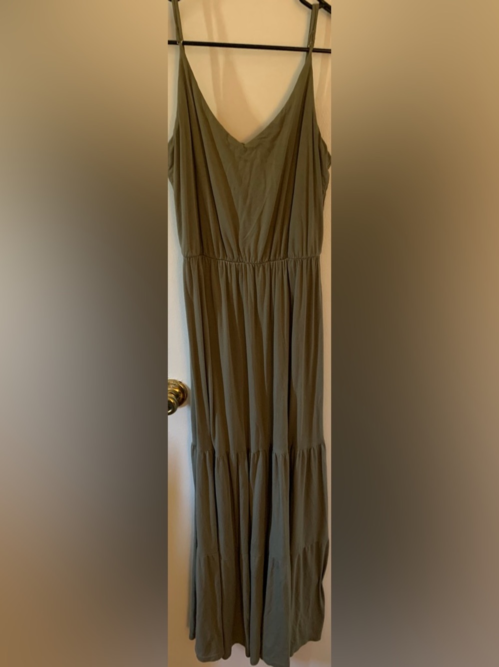 Lush Olive Green Tiered Maxi Skirt